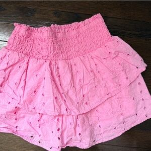 girls abercrombie kids eyelet skort- pink- sz 13/14